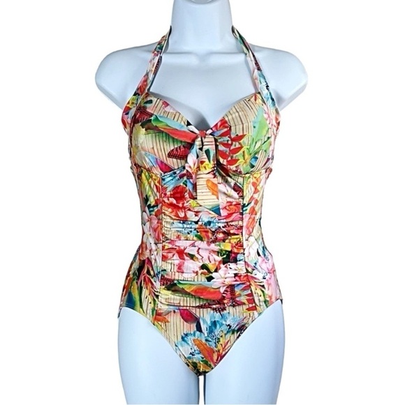 SEAFOLLY Butterfly Coast Halter Maillot Swimsuit - Picture 2 of 11